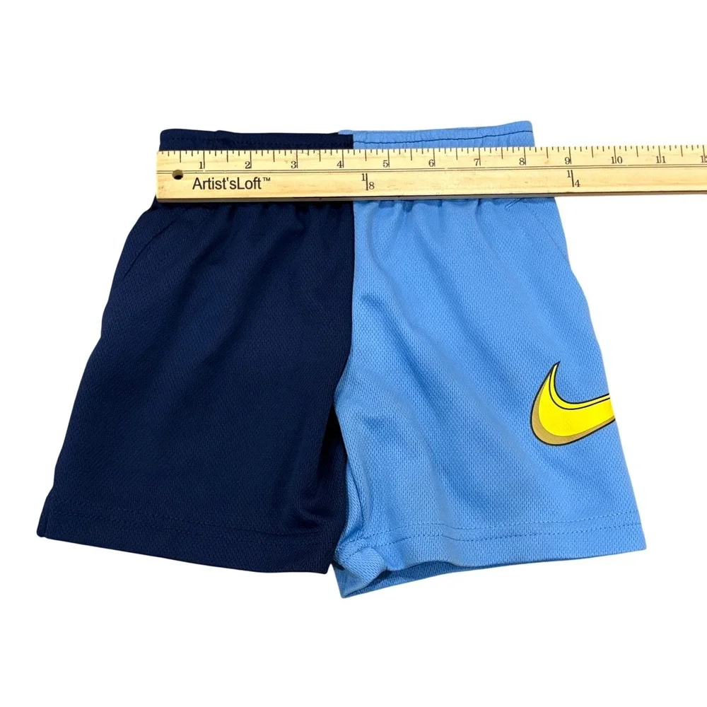 Nike Dri-FIT Shorts Kids 2T Blue Split Color Mesh Athletic Just‎ Do It J788-B9F
